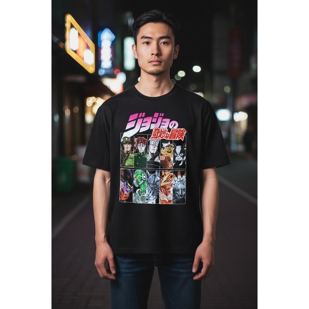 jojo's Bizarre adventure Anime Graphic t-shirt black size L viz media
